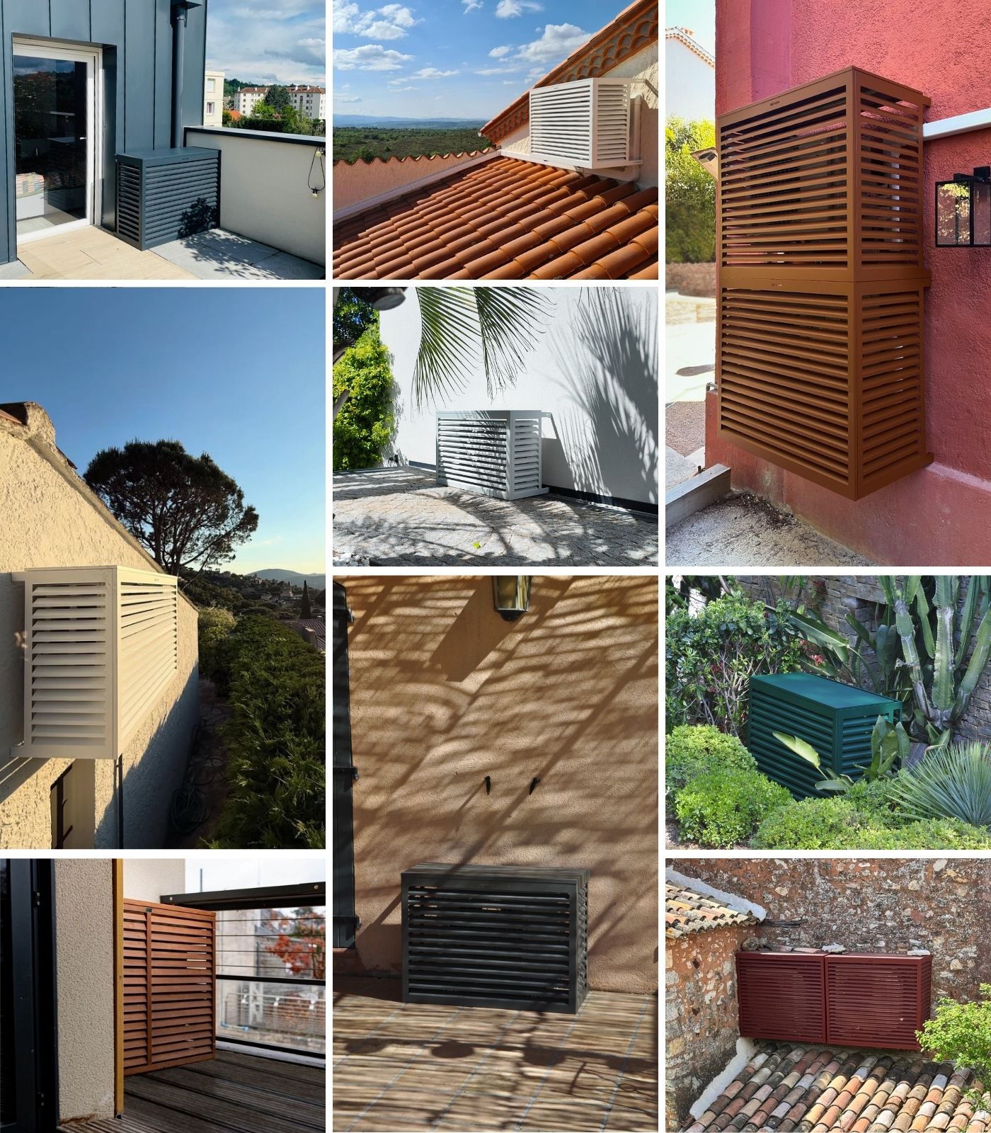 Visuales de instalaciones con cubre aire acondicionado DECOCLIM