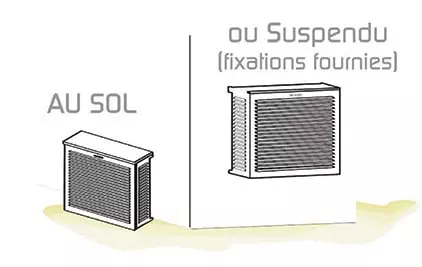Cache climatiseur extérieur suspendu