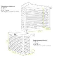 Air conditioner cover - ALU - Anthracite (RAL 7016) - Size XL - 3D view