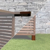 Erweiterungssatz für Wärmepumpenabdeckung aus Holz, Tiefe 10 cm