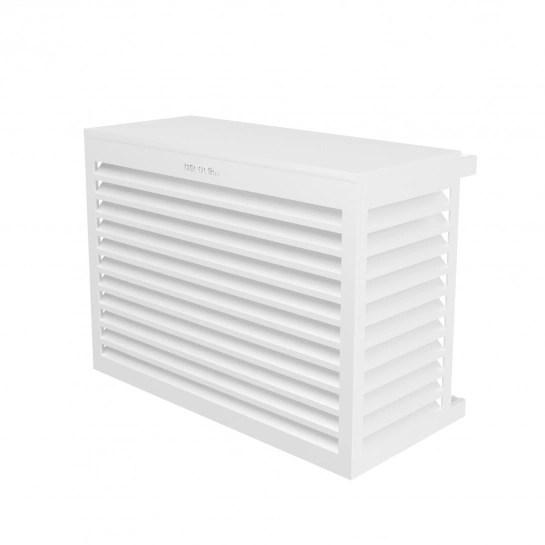 Cache climatiseur au sol en aluminium gris anthracite – Dimensions H 96 x L 104 x P 52-67 cm – Circulation d'air optimale – Installation rapide – Decoclim