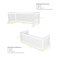 DECOCLIM - ALU - Bianco crema (RAL 9001) - Estensione in altezza Taglia S