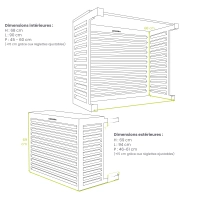 cache climatiseur Gris terre d'ombre (RAL 7022) - Taille S