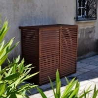 copri condizionatore in legno esotico certificato