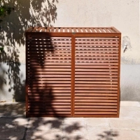 cubre aire acondicionado de madera exótica certificada