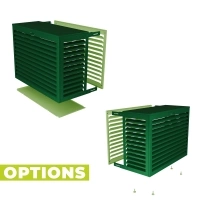 cache pompe à chaleur vert en alu