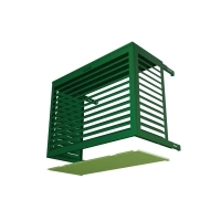 Face de dessous vert cache pompe à chaleur