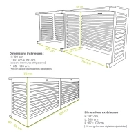 Cache clim aluminium XXL double latéral RAL 1015