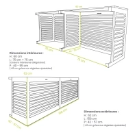 XS aluminium air conditioner cover double side by side RAL 7016