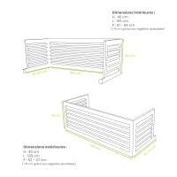 Extensión vertical en aluminio RAL 1015