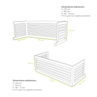 Extensión vertical en aluminio RAL 1015