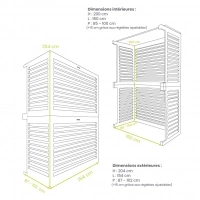 XXL aluminium air conditioner cover double stacked RAL 9001