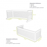 Height extension in aluminium RAL 1015