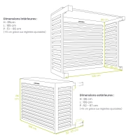 Cache clim - ALU - Gris poussière (RAL 7037) - Taille M - Vue 3D