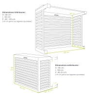 Air conditioner cover - ALU - Umbra grey (RAL 7022) - Size S - 3D view