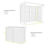 Holzverkleidung für Klimaanlage - Größe XL - 3D-Ansicht