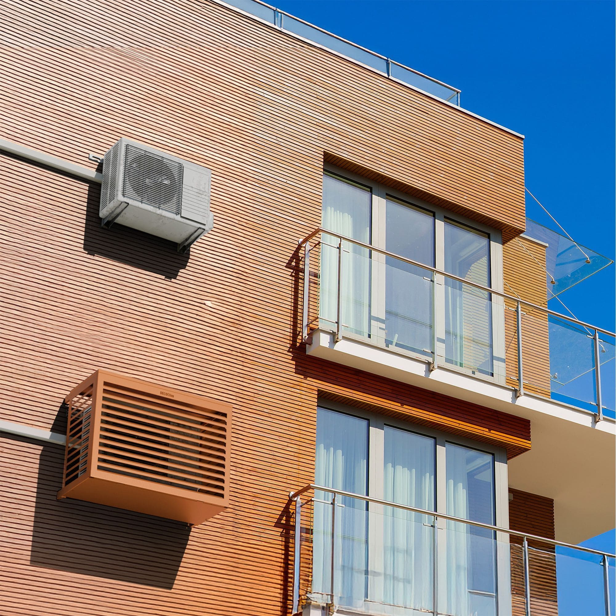 cache pompe à chaleur pour unifier façade