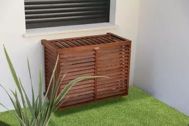 copertura decorativa in legno per aria condizionata