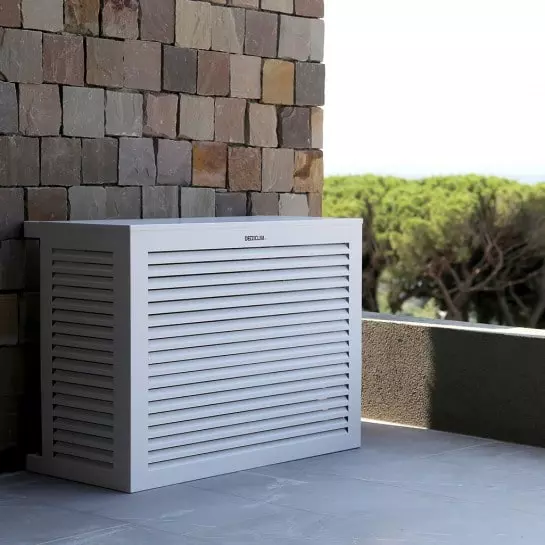Copertura aria condizionata e pompa di calore in legno o alluminio